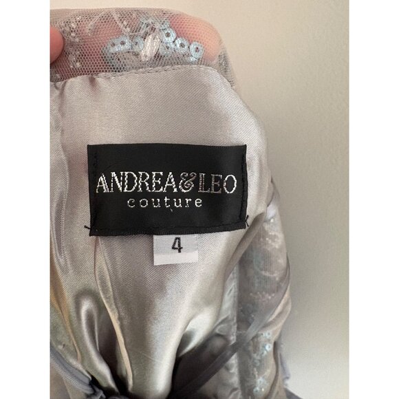 Andrea & Leo Couture A0672 NWT Smoky Blue Embellished Tulle Prom Ball Gown Sz 4 - Picture 10 of 16